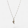Collar Hv Hermanas Villegas de plata 925 con cadena tejido Singapur y dije de ala de ángel pulido