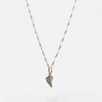 Collar Hv Hermanas Villegas de plata 925 con cadena tejido Singapur y dije de ala de ángel pulido