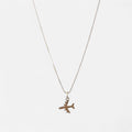 Collar Hv Hermanas Villegas de plata 925 con cadena veneciana y dije minimalista en forma de avión