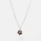Cadena de plata 925 Hv Hermanas Villegas con dije de huellita de mascota en tejido Grumet, diseño tierno y moderno.