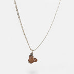 Cadena de plata 925 Hv Hermanas Villegas con dije de silueta de Minnie Mouse y moño calado