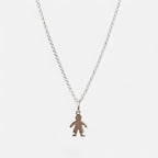 Collar Hv Hermanas Villegas de plata 925 con cadena tejido forcet y dije de silueta de niño en acabado liso