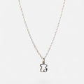 Collar Hv Hermanas Villegas de plata 925 con cadena tipo cordón y dije calado en forma de osito