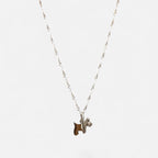 Collar Hv Hermanas Villegas de plata 925 con cadena tejido Singapur y dije de perrito estilo terrier