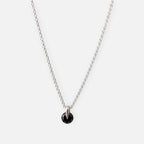Collar Hv Hermanas Villegas de plata 925 con cadena forcet y colgante de punto de luz negro elegante