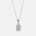 Collar Hv Hermanas Villegas de plata 925 con cadena forcet y medalla en relieve del Señor de los Milagros
