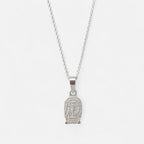 Collar Hv Hermanas Villegas de plata 925 con cadena forcet y medalla en relieve del Señor de los Milagros