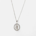 Collar Hv Hermanas Villegas de plata 925 con cadena grumet y medalla de la Virgen de Guadalupe rodeada de circonias.