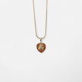 Collar Hv Hermanas Villegas de cadena cola de ratón en cobre con baño de oro rosé y medalla corazón Sagrado Corazón