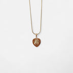 Collar Hv Hermanas Villegas de cadena cola de ratón en cobre con baño de oro rosé y medalla corazón Sagrado Corazón