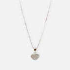 Set de joyería Hv Hermanas Villegas en plata 925 con collar de cadena veneciana y dije de corazón con circones pavé