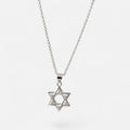 Collar Hv Hermanas Villegas de plata 925 con cadena forcet y dije de Estrella de David con circonias brillantes