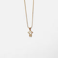 Collar Hv Hermanas Villegas con cadena veneciana y dije de niña en oro rosé con circonias brillantes.