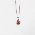 Collar Hv Hermanas Villegas con cadena veneciana en oro rosé y medalla ovalada del Inmaculado Corazón con circonias