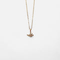 Collar Hv Hermanas Villegas de cadena force en oro rosé con dije de paloma del Espíritu Santo y circonias brillantes