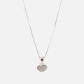 Collar Hv Hermanas Villegas de plata 925 con cadena veneciana y dije de corazón pavé con circonias brillantes.