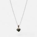 Collar Hv Hermanas Villegas de plata 925 con cadena forcet y dije de corazón con turmalina negra natural.