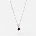 Collar Hv Hermanas Villegas de plata 925 con cadena forcet y dije de corazón con turmalina negra natural