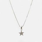 Collar Hv Hermanas Villegas de plata 925 con cadena veneciana y dije de estrella brillante con circonias