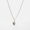 Collar Hv Hermanas Villegas de plata 925 con cadena fina y dije colgante en forma de hoja de monstera tropical