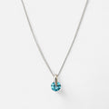 Collar Hv Hermanas Villegas de plata 925 con cadena Singapur y dije de punto de luz en cristal color azul celeste