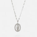 Collar Hv Hermanas Villegas de plata 925 con cadena diamantada y medalla ovalada de la Virgen de Guadalupe y circonias