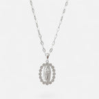 Collar Hv Hermanas Villegas de plata 925 con cadena diamantada y medalla ovalada de la Virgen de Guadalupe y circonias