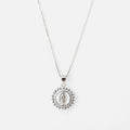 Collar Hv Hermanas Villegas de plata 925 con cadena veneciana y medalla de la Virgen de Guadalupe con circonias.