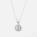 Collar Hv Hermanas Villegas de plata 925 con cadena veneciana y medalla de la Virgen de Guadalupe con circonias.