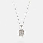Collar Hv Hermanas Villegas de plata 925 con cadena veneciana y medalla de la Virgen de Guadalupe con circonias.