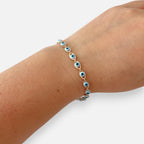 Pulsera Hv Hermanas Villegas de ojo turco azul con enchape en oro rosa