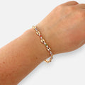 Pulsera Hv Hermanas Villegas de eslabones marinero en oro rosa con circones multicolores