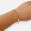 Pulsera Hv Hermanas Villegas de esferas y balines texturizados en oro rosa