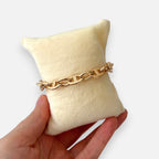 Pulsera Hv Hermanas Villegas de eslabones tipo marinero con enchape en oro rosa
