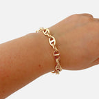 Pulsera Hv Hermanas Villegas de eslabones tipo marinero con enchape en oro rosa s