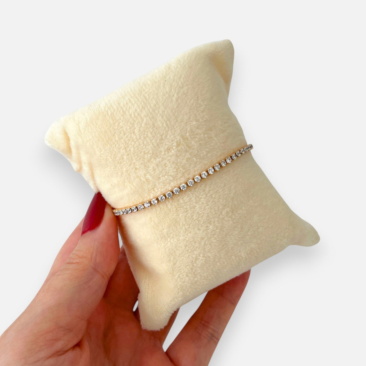 Pulsera Tennis Hv Hermanas Villegas en oro rosa con circones extra pequeños