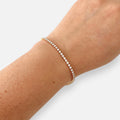Pulsera Tennis Hv Hermanas Villegas ultra fina en oro rosa con circones extra pequeños